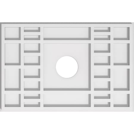 Ekena Millwork Beaux Architectural Grade PVC Ceiling Medallion, 18"W x 12"H x 3"ID x 6 1/4"C x 1"P, One-Piece CMP18X12BX-03000